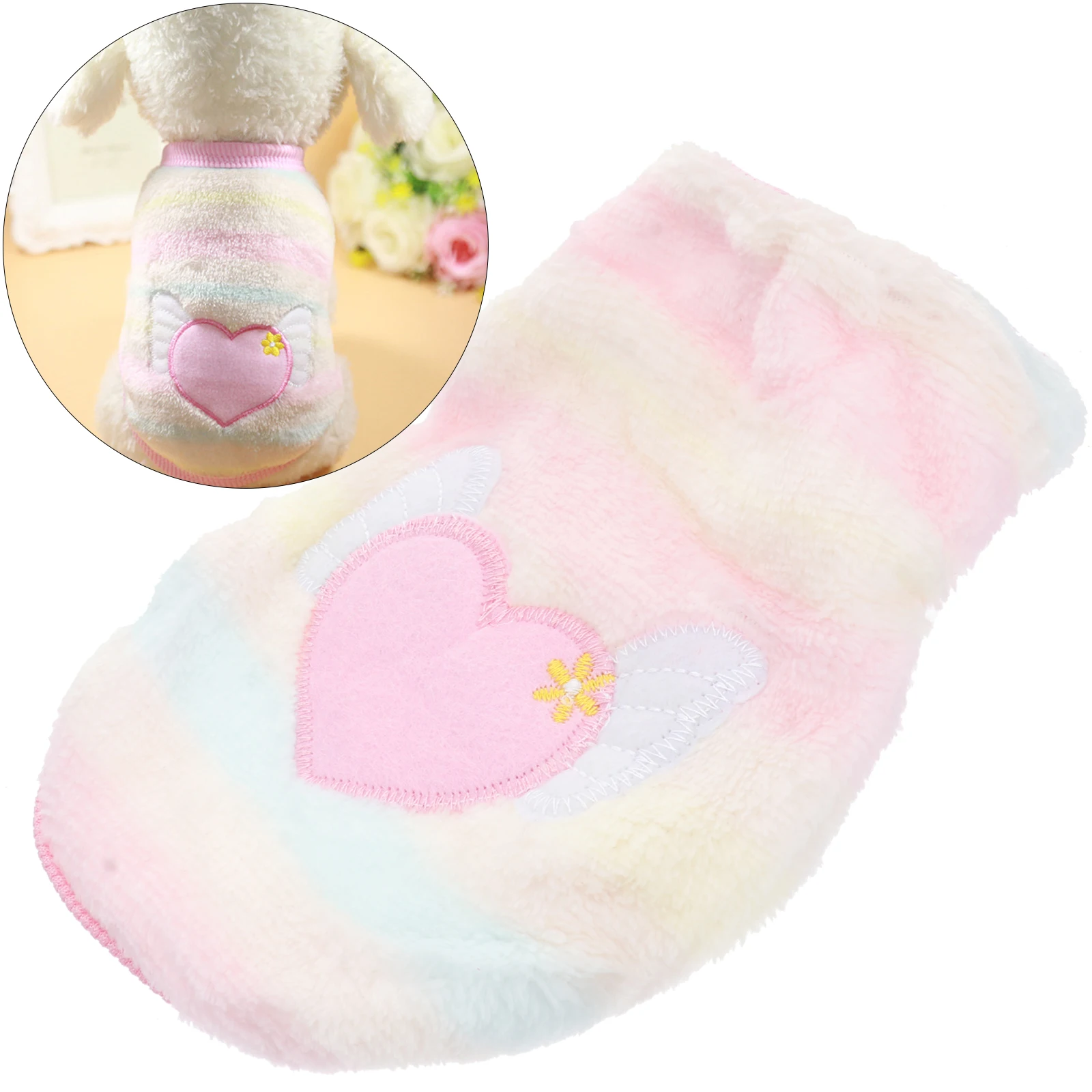 

Cartoon Winter Pet Clothes Warm Flannel Puppy Vest Dog Clothes for Small Dogs Chihuahua French Outfit Size Xl Angel