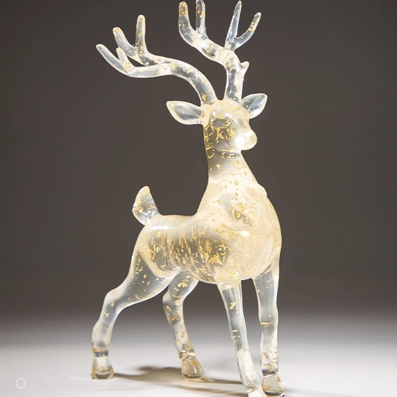 

Light Luxury Crystal Deer Resin Sculpture, Elk Statue, Office Home Decoration, Desktop Animal Decoration, Indoor Crafts
