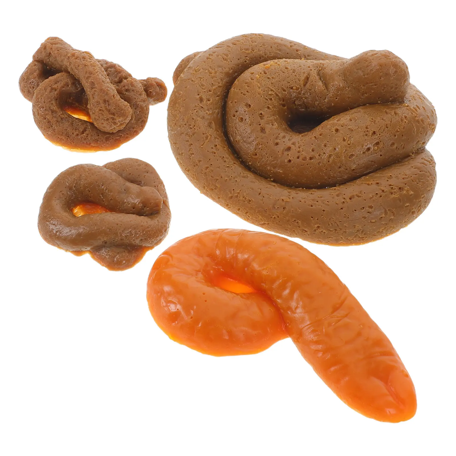1Set Soft Realistic Poop Gag Set Fake Brown Stool Prank Accessory Bathroom Lawn Office Party April Fools Joke Jute Bag Prank Set