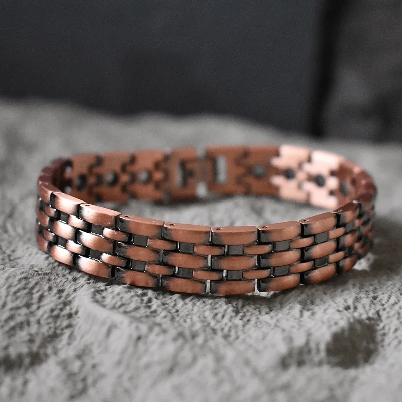 Wholesale Pure Copper Magnetic Bracelet, Pain Relief Therapy Magnets for Men and Women, Health Care Bangle Link Chain Jewelry