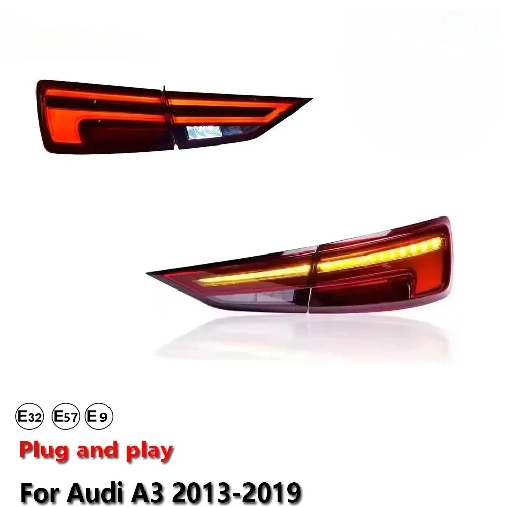 Автомобильные аксессуары: светодиодные фонари, задние фонари для Audi A3 2013-2019, динамические указатели поворота, установка по принципу 