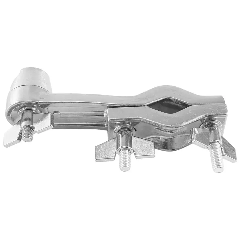 ABJM-1 Piece Cowbell Holder Cowbell Extension Clip Silver Cowbell Extension Rack Cowbell Retainer Lock Bent Drum Connection Bars