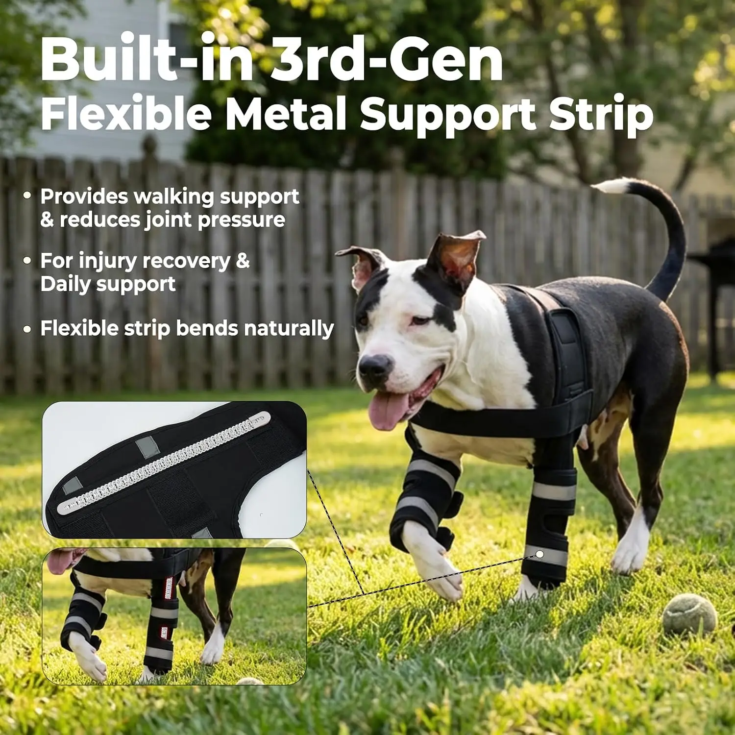 Dog Front Leg Elbow Brace for ED, Puppy Joint Support Elbow Protector, Hook-Loop Fastening, Post-Surgery Recovery,Pet Knee Brace