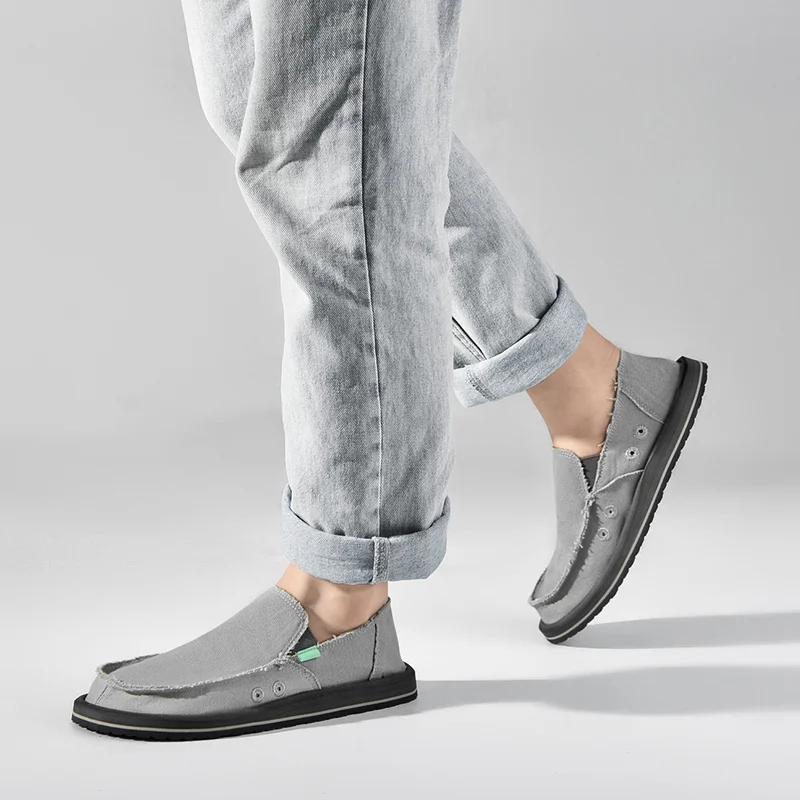 Neue, leichte, handgefertigte Canvas-Freizeitschuhe für Herren, modisches Design, Sneaker, Herren-Slipper, atmungsaktive, flache Schuhe mit niedrigem Schaft, weiche Fahrschuhe. – Detail 18