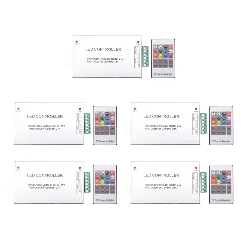 controleur-led-hlzs-5x-12-24v-basse-tension-rf-telecommande-coloree-20-touches-controleur-de-gradation-pour-barre-lumineuse-rgb