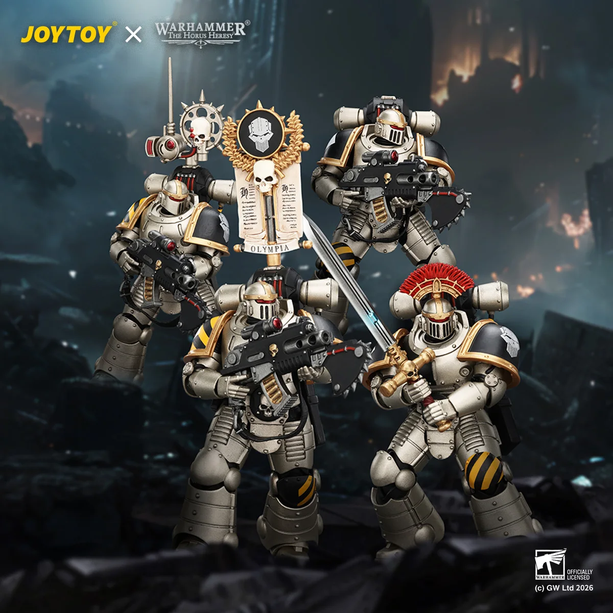 【In Stock】H12.3cm JOYTOY Warhammer The Horus Heresy Iron Warriors Mkll Tactical Sergeant Legionary1 2 3 1/18 Action Figure view 2