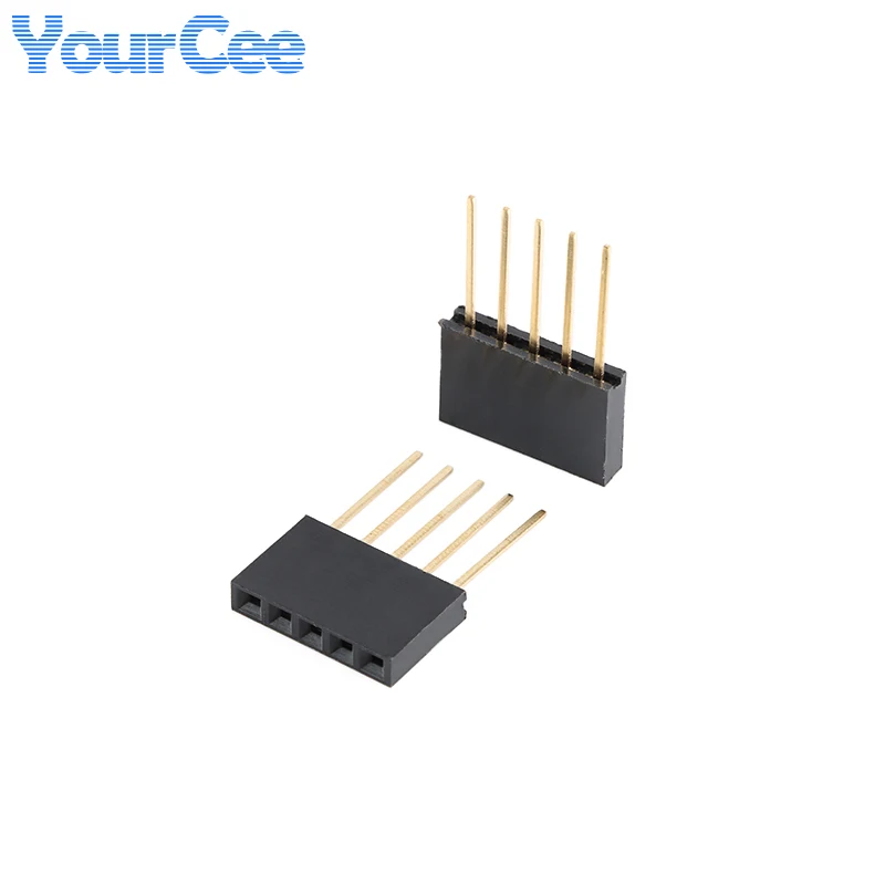 10pcs/5pcs 2.54mm Single/Double Female Socket Connector 11MM Length Pin 40P 20P 16P 10P 8P 6P 5P 4P 3P 2P Straight Needle Base image 5