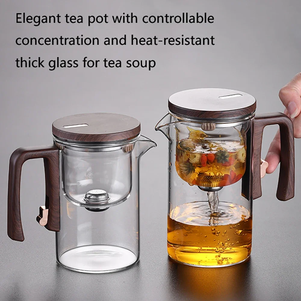 520ML/720ML Heating Glass Coffee Tea Pots Kettle Infuser Teapot Water Separation Inner Heat-resistant Tea Filtration Cup Set 주전자