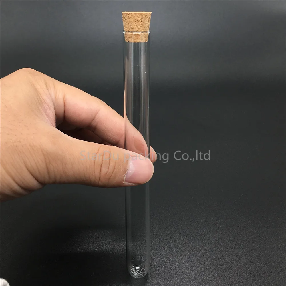 15*150mm Round Bottom Tube Cork Tube High Temperature Resistant Thick Glass Tube 20ml 20pcs/lot