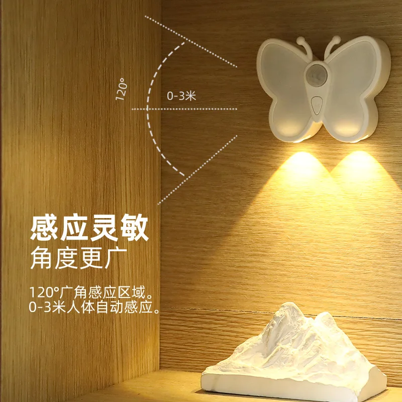 New Indoor Wiring Free Wall Lights, Spotlights, Rechargeable LED Intelligent Human Body Sensing Lights, Cat Eye Sensing Lights