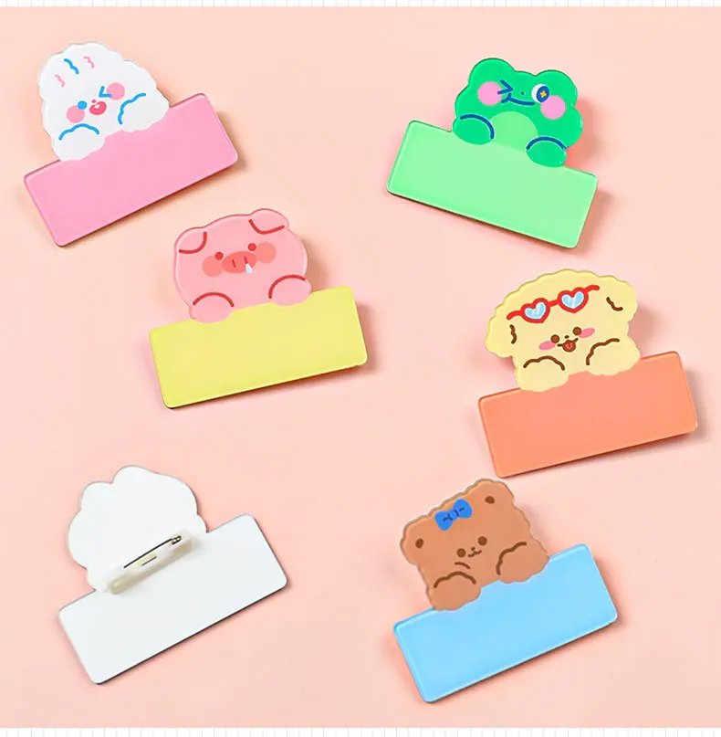 6pcs/set Name Sticker environmentally friendly badge Waterproof Labels Children School Stationery Variety Patterns Animal Tag