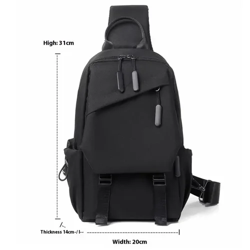 Imagen 2 del producto Bolso de hombro tipo bandolera con múltiples compartimentos para hombre, bolso deportivo para el pecho, impermeable, resistente al desgaste, para viajes y deportes al aire libre
