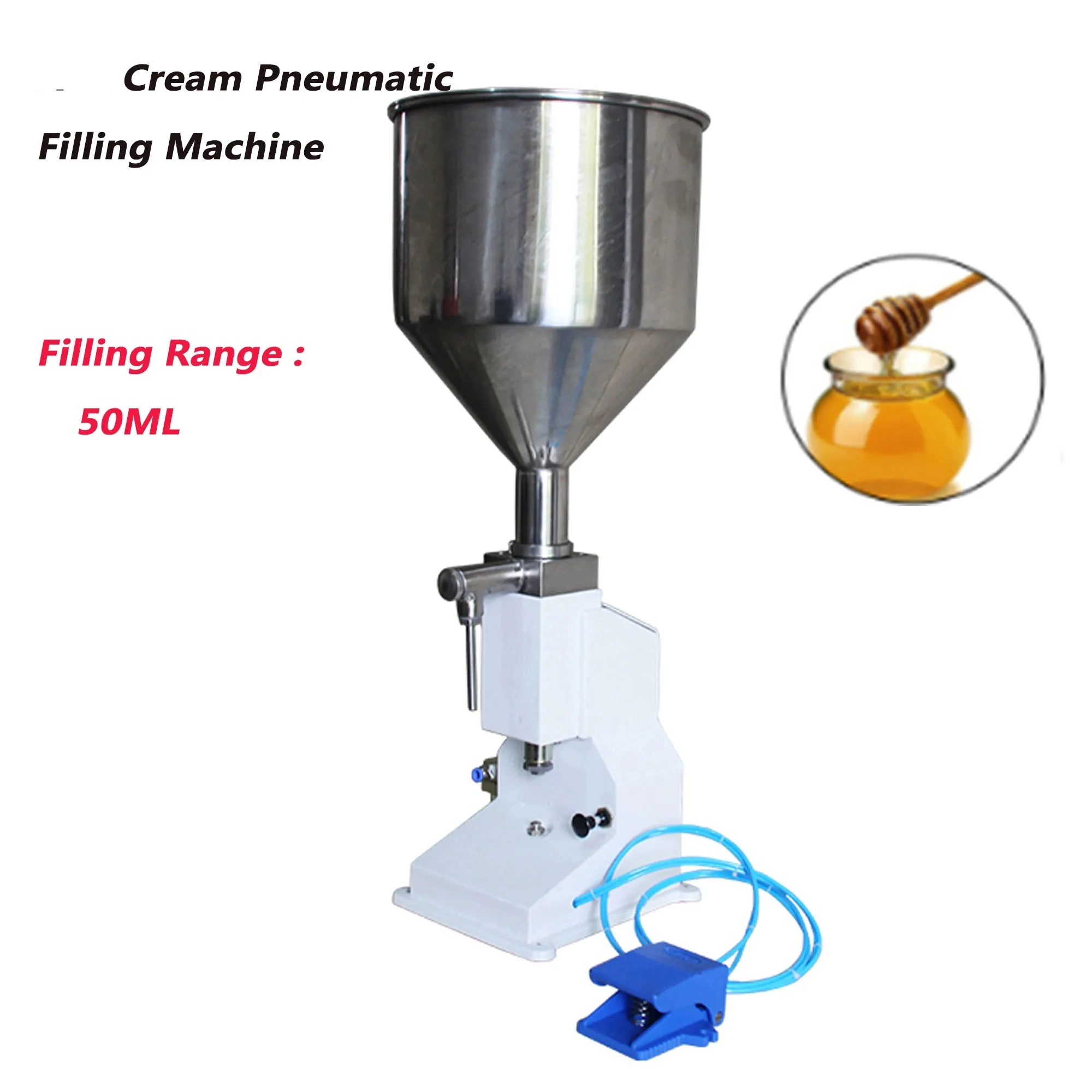 

A03 Small Automatic Grade Manual Filling Machine for Cream Liquid Yogurt Shampoo Bath Lotion Commodity Packaging Made of Glass