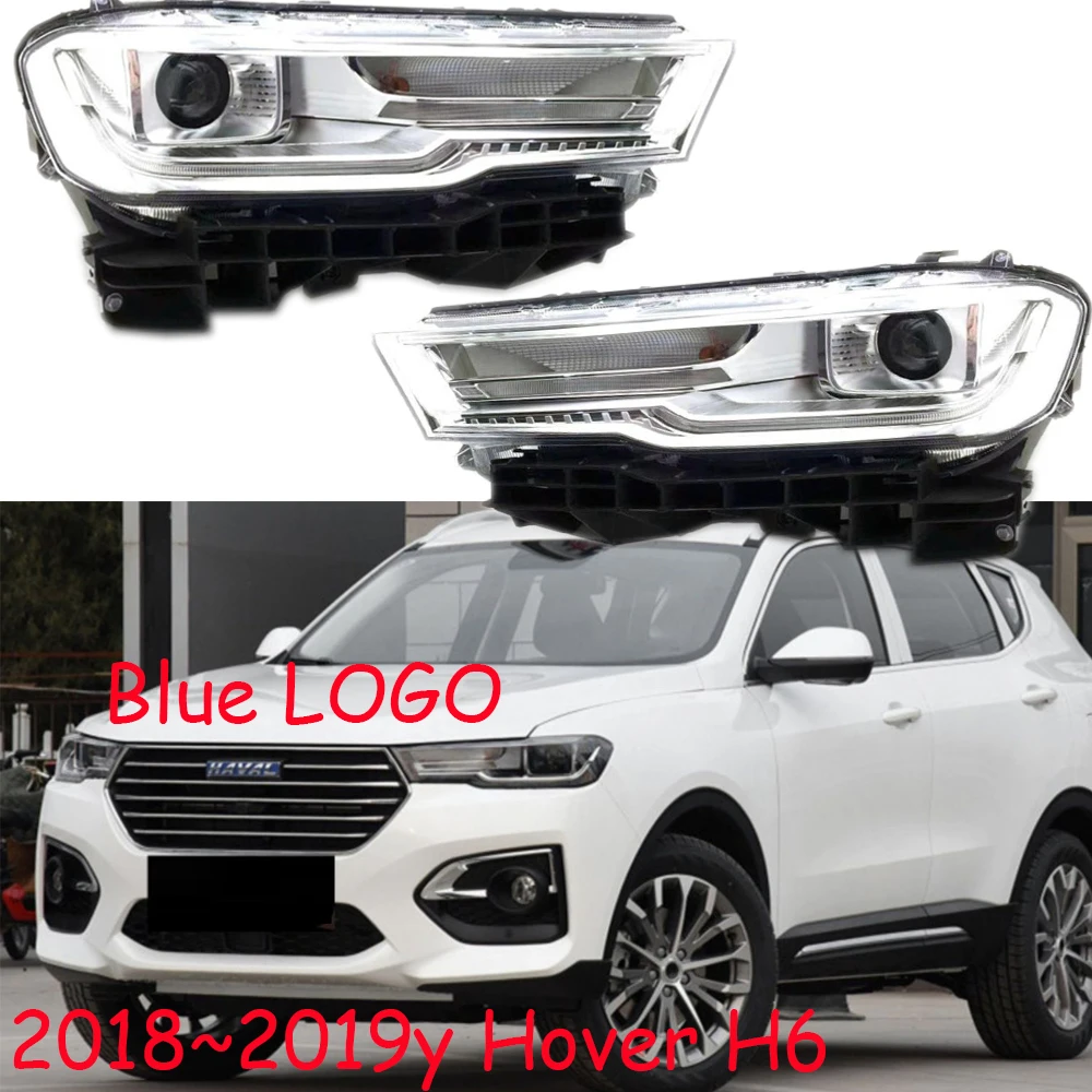 1pcs car bumper haval headlamp Greatwall Hover H6 headlight Blue LOGO 2018~2019y car accessories head lamp hover H6 fog lamp