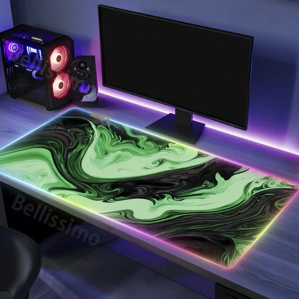 XXL Strata Liquid 600x1200mm RGB Luminous Mouse Pad Computer Laptop Anime Keyboard Mouse Pad Large Gaming Mouse Pads Keyboard