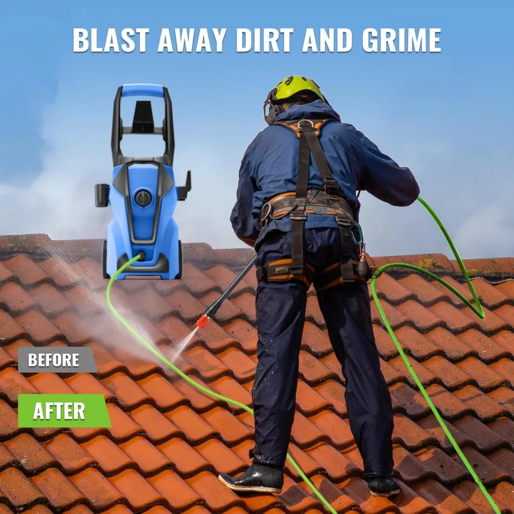 5000PSI 파워 클리너 (폼 캐논 포함), 4개 노즐, 33피트 호스 및 세제통, 자동차 세척기/자동차