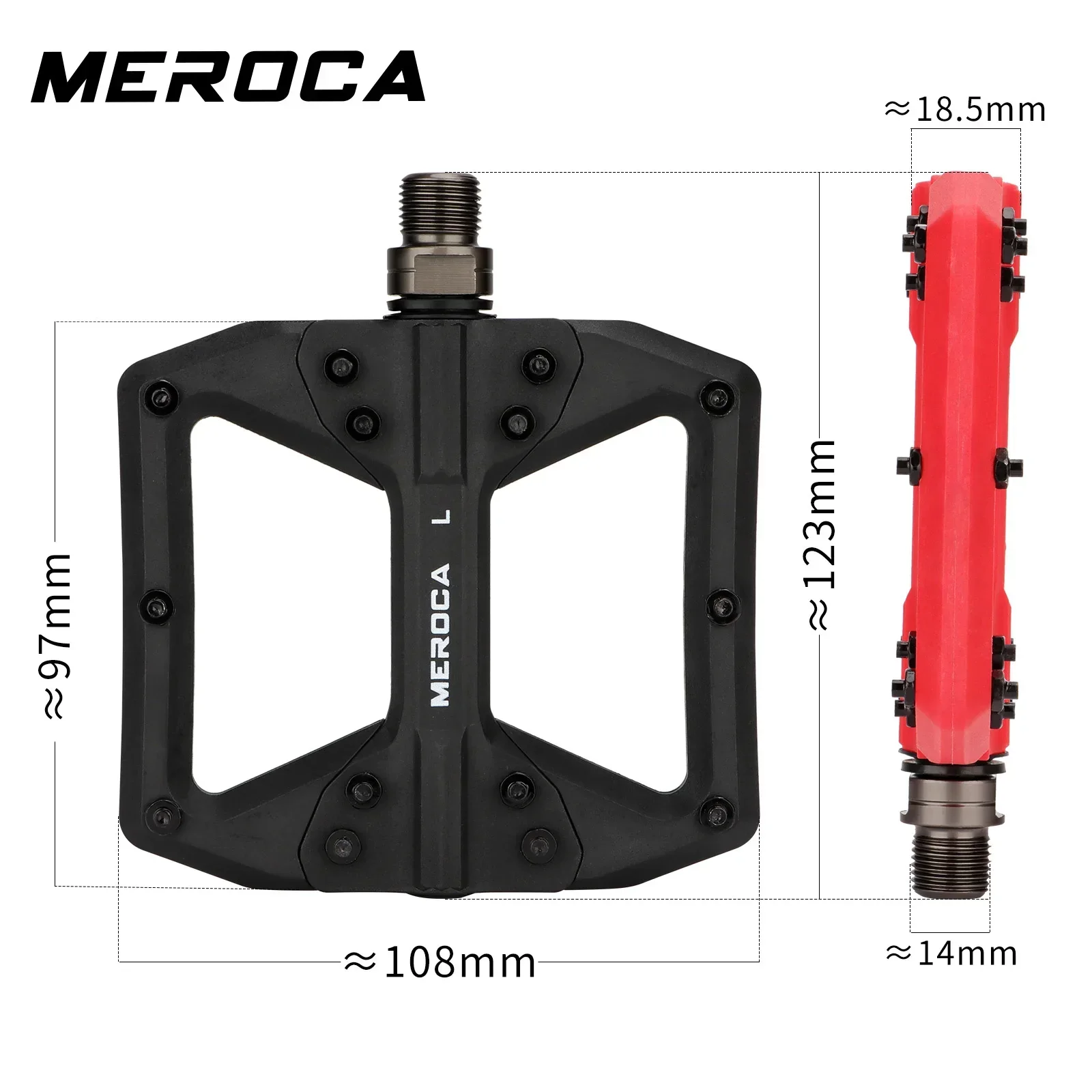 MEROCA Bicycle Pedal  Match Color DIY Widened Non-slip Sealed Bearing Nylon Fiber Mountain Bike Flat Pedal MTB Road Bike Pedal