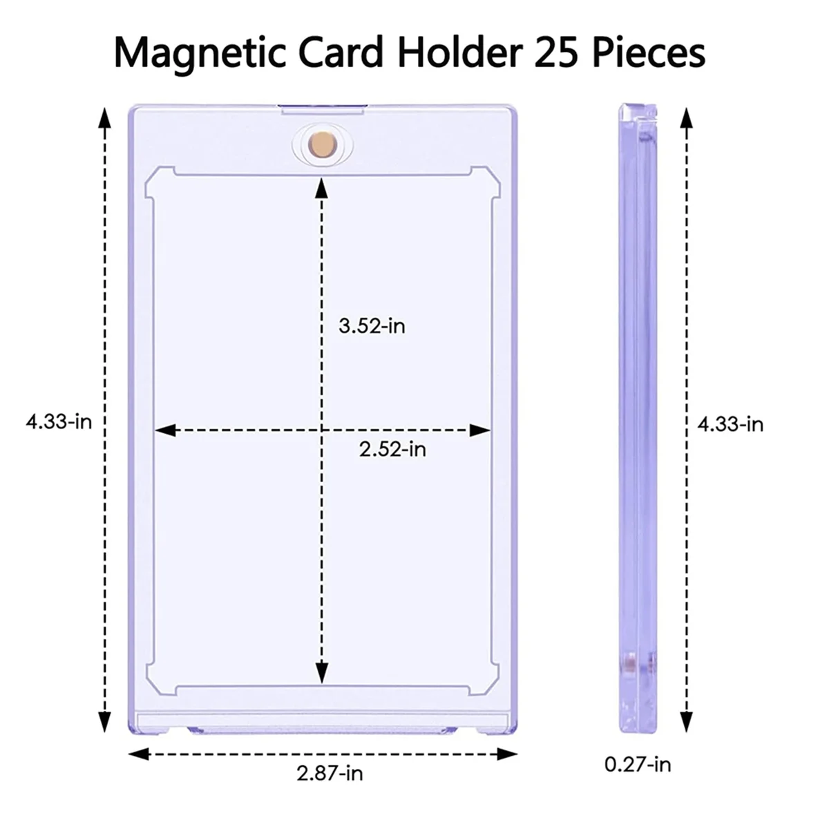 

ABME 25pc Magnetic Card Holder 35pt,Card Case Holder Card Protectors Hard Plastic,Card Sleeves Display Case for Baseball Card