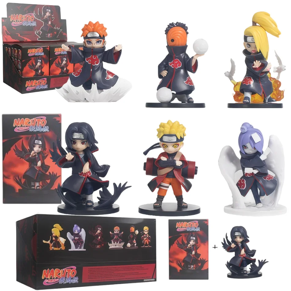 

Naruto Shippuden Akatsuki Arc Series Blind box Q Version Anime Figurines Itachi Collectible Toys Statue Desktop Decorative Gifts