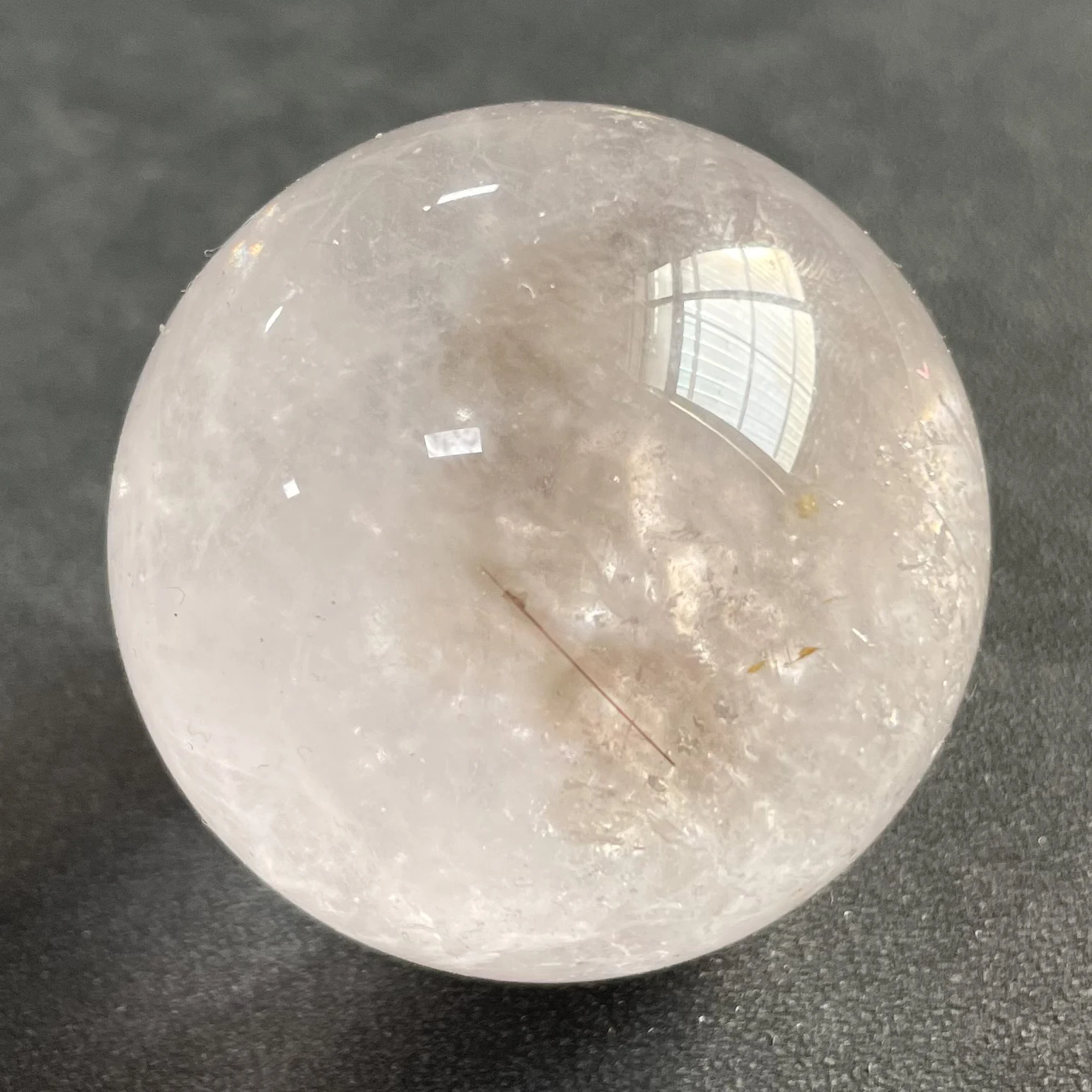 131g Natural Stone Quartz Rutilated Sphere Polished Rose Quartz Crystal Ball Decoration Rock Gift Reiki Healing B224