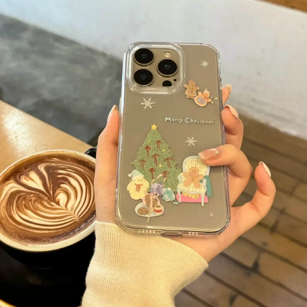 نزهة الأرنب شجرة عيد الميلاد بريق Kawaii جراب هاتف آيفون 17 AIR 16 15 14 13 12 11 برو XR XS ماكس 8 7 Plus Mini Y2K غطاء #2