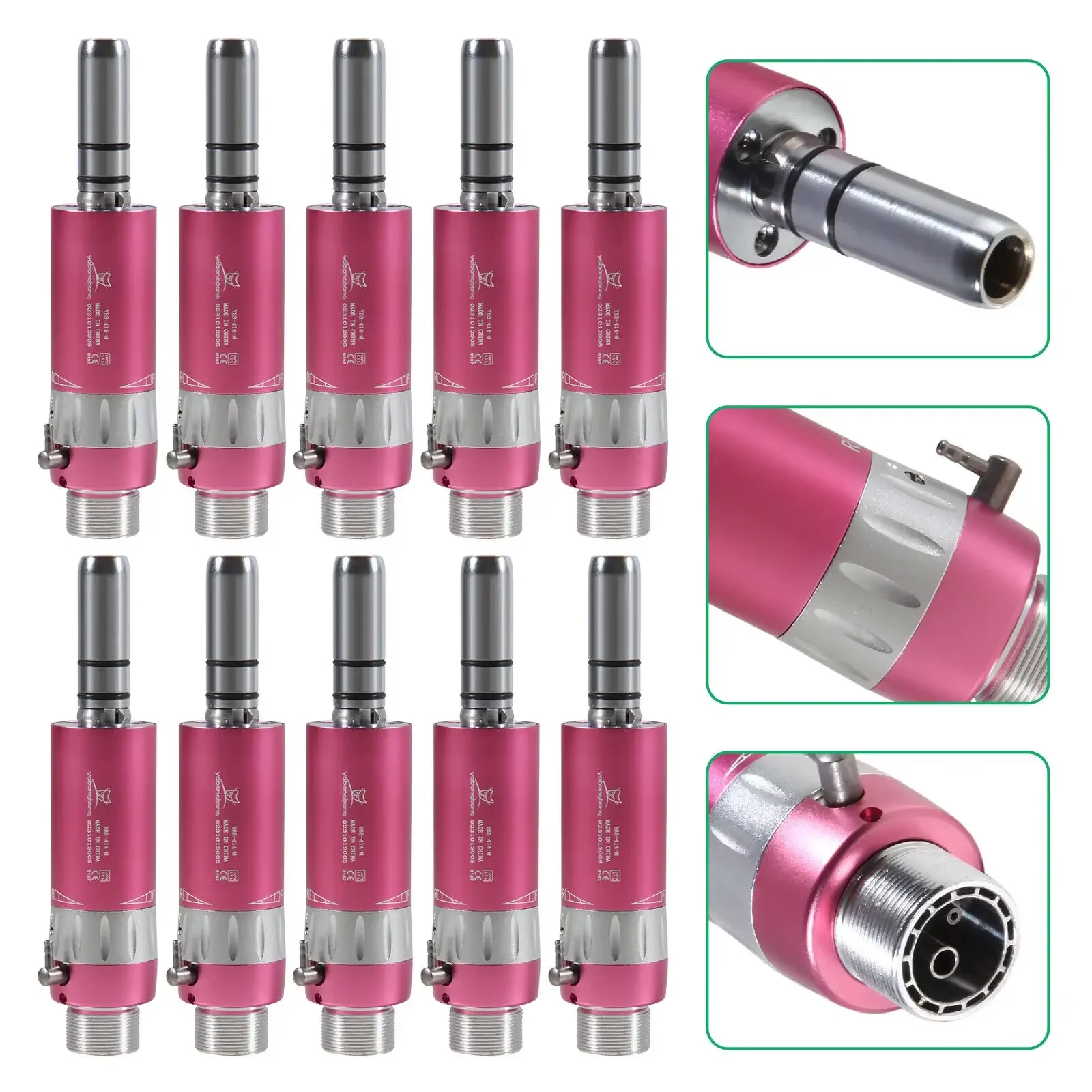 

1-10 шт. стоматологический пневматический двигатель E-типа, наконечник с 2 отверстиями, медленная низкая скорость, подходит для NSK, розовый цвет