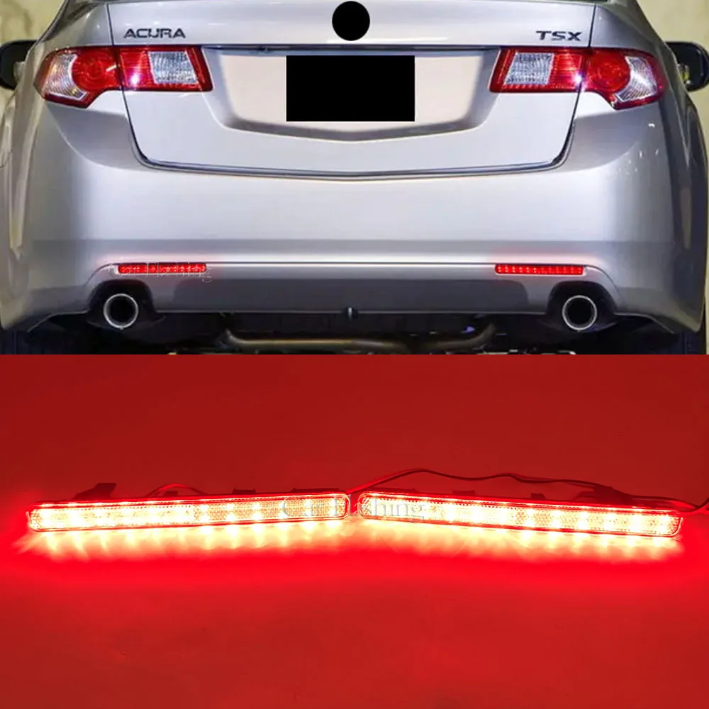 Reflector For Honda Accord 8 MK8 Saloon 2008-2015 EU Version For Acura TSX Sedan 2008 2015 LED Bumper Light Rear Fog Lamp Brake