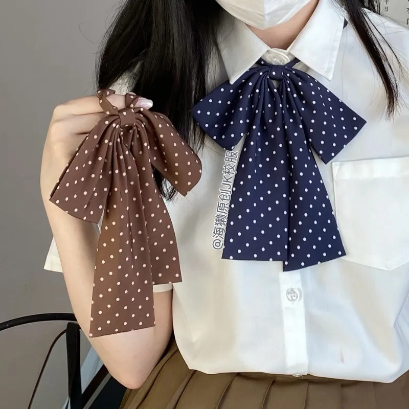 

Sweet Style Uniform JK Bow Tie Women's Polka Dot Colorful Necktie for Shirts Lolita School Dress Wedding Party Bowknot Collar