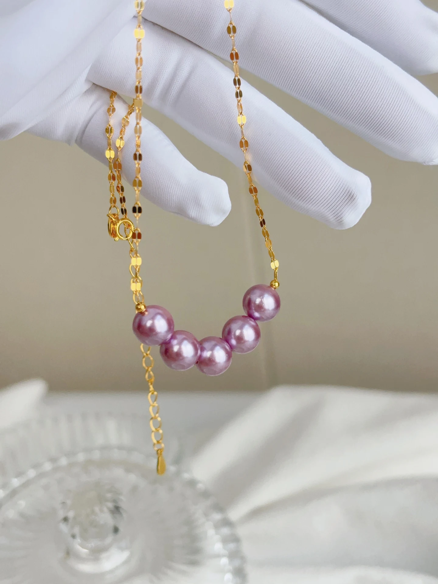 s925-silver-smile-violet-pearl-necklace-women's-simple-fashion-high-end-lavender-choker-gift-trendy-jewelry-accessories