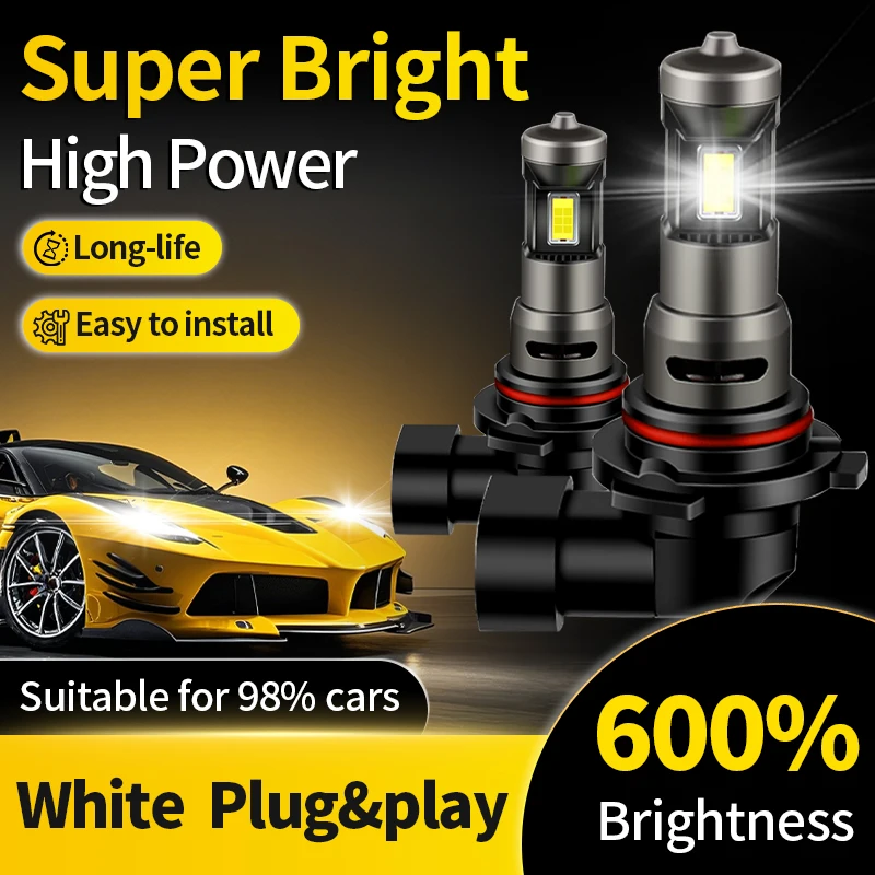 

2 шт. 9005 HB3 лампы для автомобильных фар в сборе, светодиодная диодная лампа, авто, мотоцикл, 12000LM, 12 В, 6000 К, белый свет для Toyota