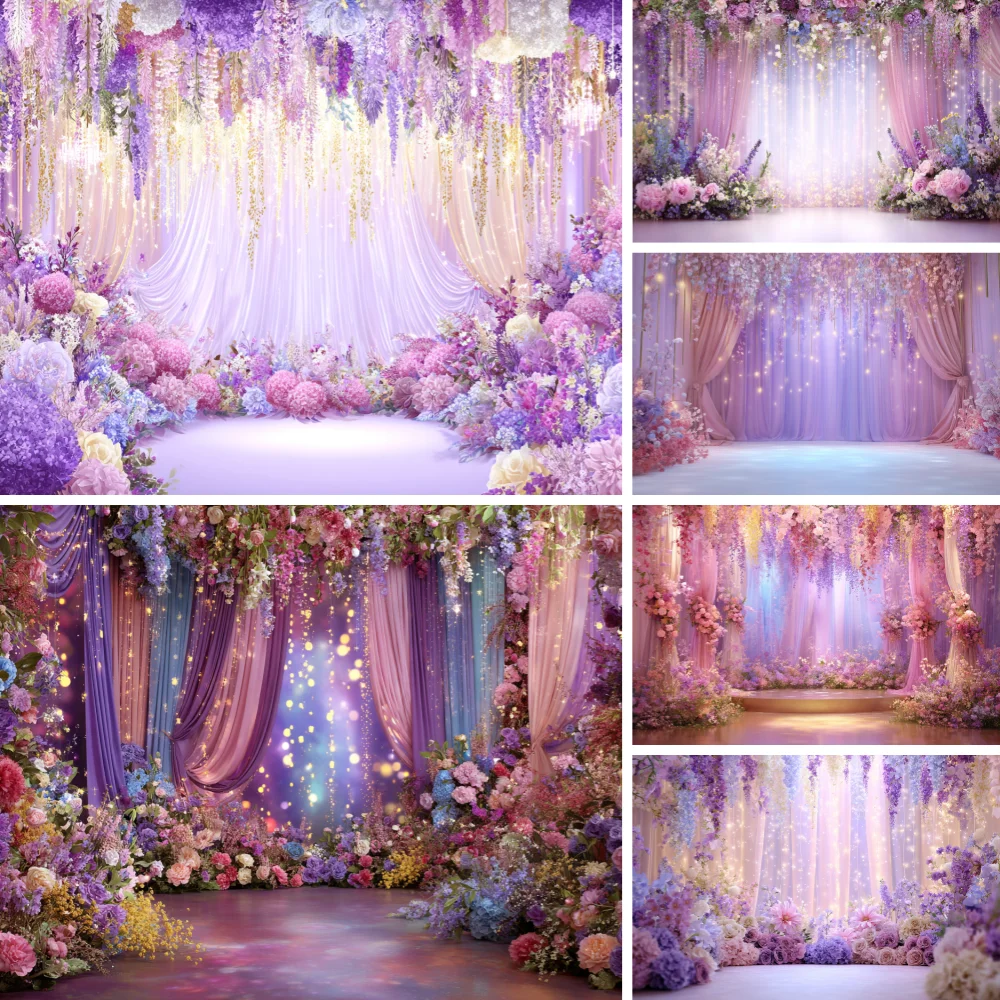 

Dreamy Flower Wedding Arch Background Cloth - Photography Background Cloth Suitable for Ceremony and Birthday Party Decoration