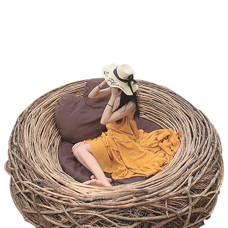 Internet celebrity bird's nest swing hotel B & B attractions clock in circular hanging creative outdoor leisure chair furniture
