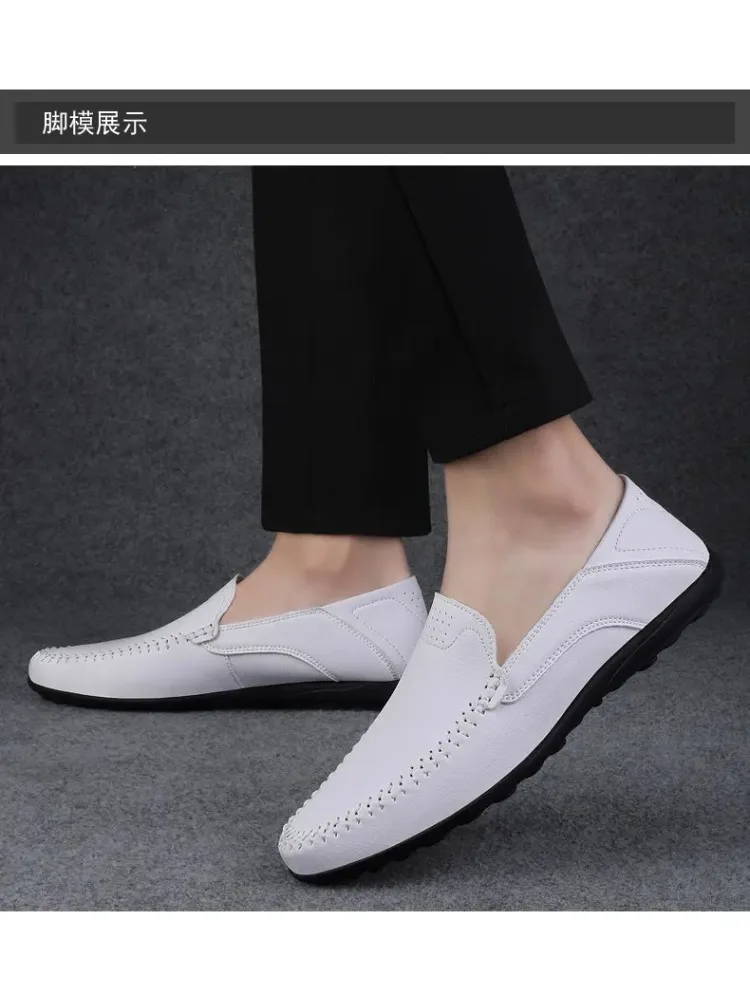 Premium Quality Leather Slip-On Shoes for Men, Perfect for Casual and Semi-Formal Settings, Available Sizes 38-47