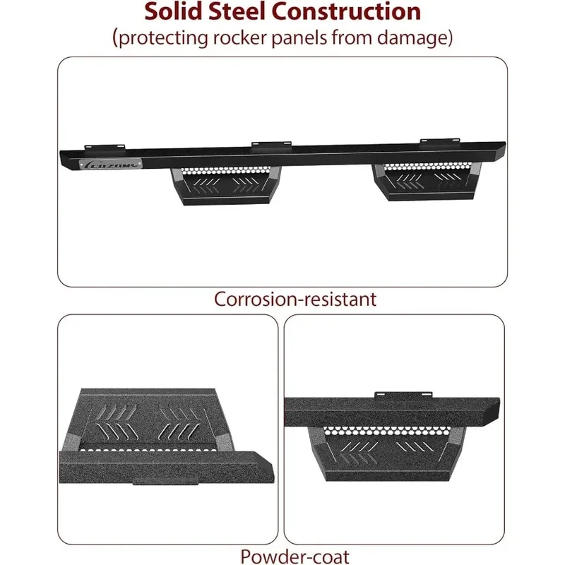 4LB Black Powder Coating Den Side Steps Fits  C Sierra 00