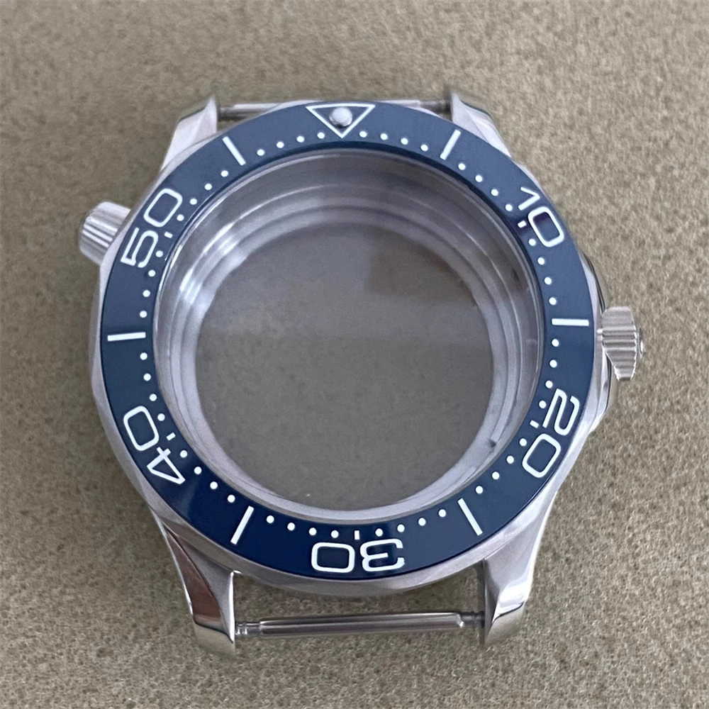 42mm NH35 Case Stainless Steel Sapphire Glass Clear Back Case Watch Parts for Seamaster 300 Seahorse NH36 Movement Accessories