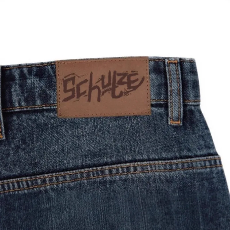 กางเกงยีนส์ทรงตรงเอวสูงสไตล์ยุโรปและอเมริกาใหม่ล่าสุด แฟชั่นสตรีทแวร์ Y2K ฮาราจูกุ ย้อนยุค สีน้ำเงิน ทรงหลวม สไตล์ลำลอง