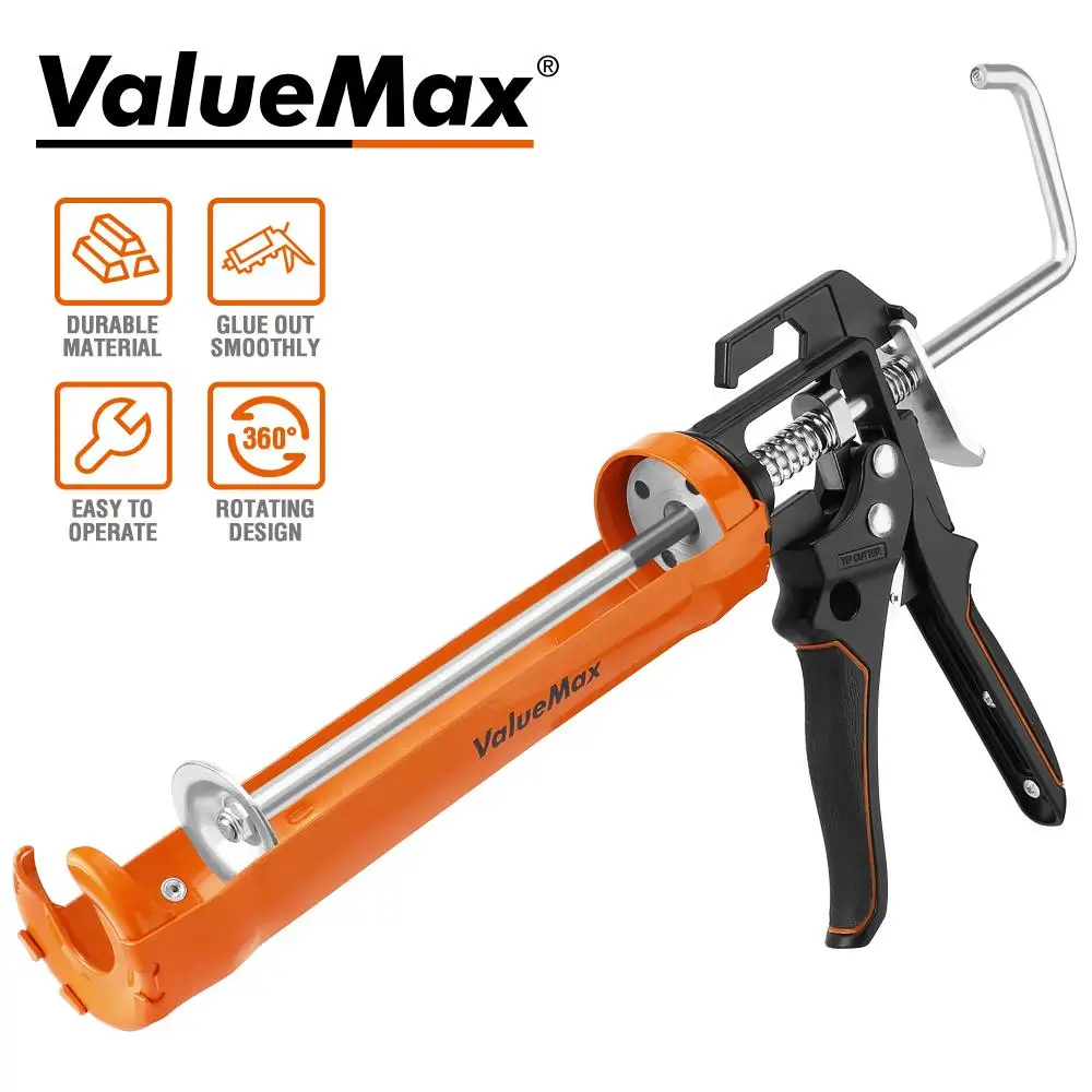 ValueMax-Pistolet à calfeutrer professionnel sans adhésif, 300ml, 9 pouces, 230mm, scellant manuel, verre, ménage