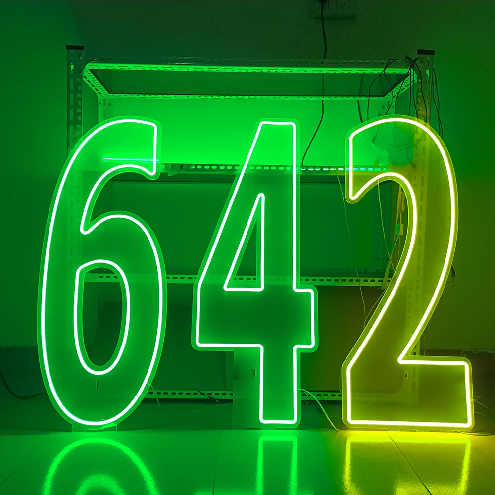 Extra-Large LED Neon Numbers Sign 76cm/100cm Stand up & Wall Mounted for Birthday Wedding Celebration Party Decor
