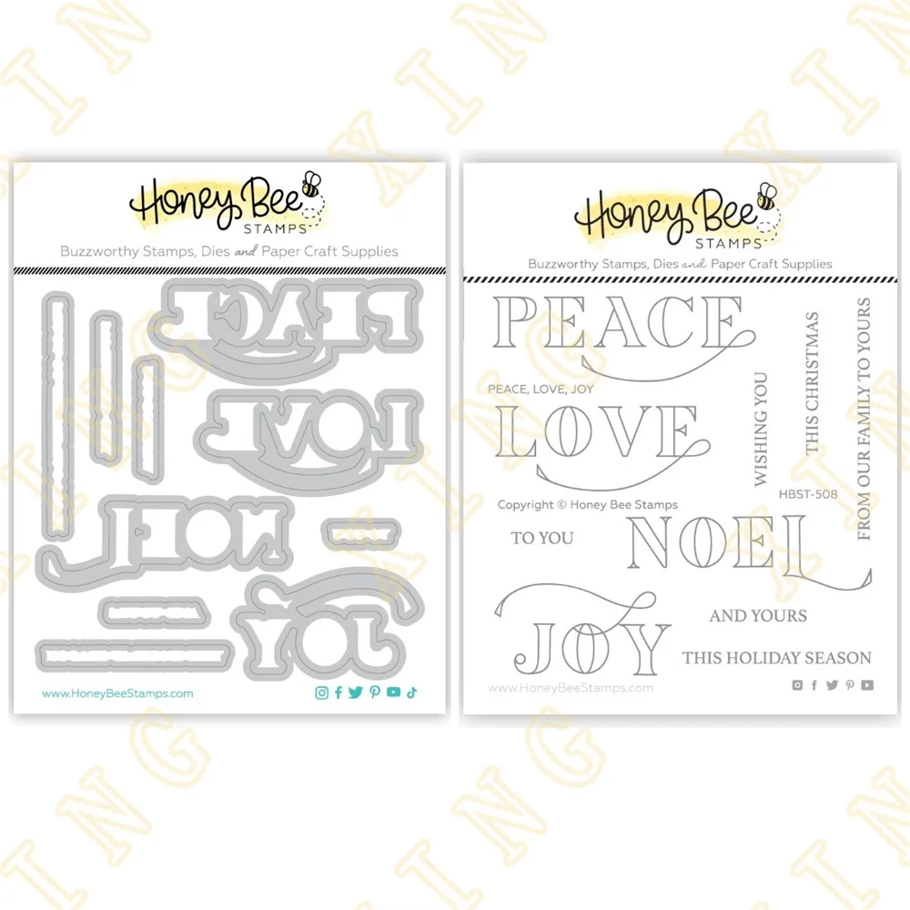 Christmas Peace Love Joy Metal Cutting Dies and Clear Stamps for DIY Scrapbook Stamps Album Craft Paper Card Decoration Die Cut