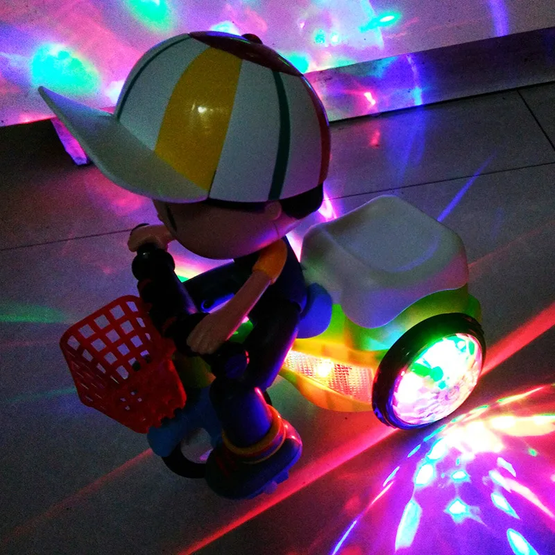 Oplichtende stuntdriewieler: 360° °   spins + muziek, eco-ABS-materiaal, bevordert de ontwikkeling van motorische vaardigheden, perfect feestelijk cadeau