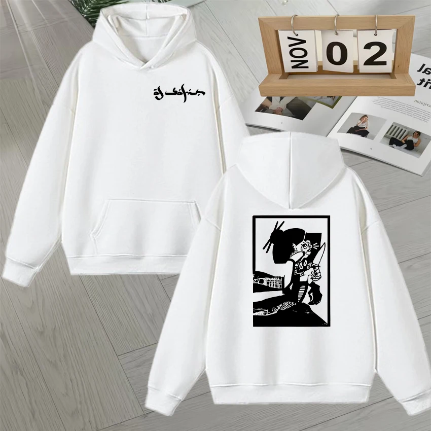 Al Safir 2025 Pop Graphic Harajuku Double Sided Print Y2k Hip Hop Sweatshirt Loose Men Women Long sleeve Hoodie Unisex Pullovers