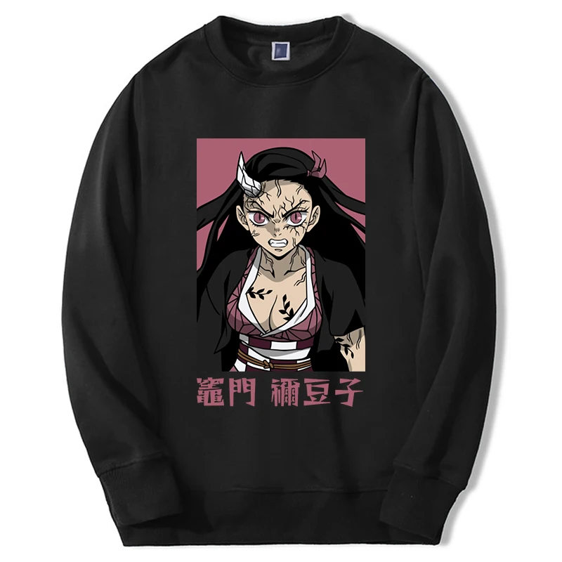 Demon Slayer Anime Hoodies Mens Nezuko Kimetsu No Yaiba Graphic Unisex Sweatshirt Harajuku Oversize Casual Moletom Sudaderas