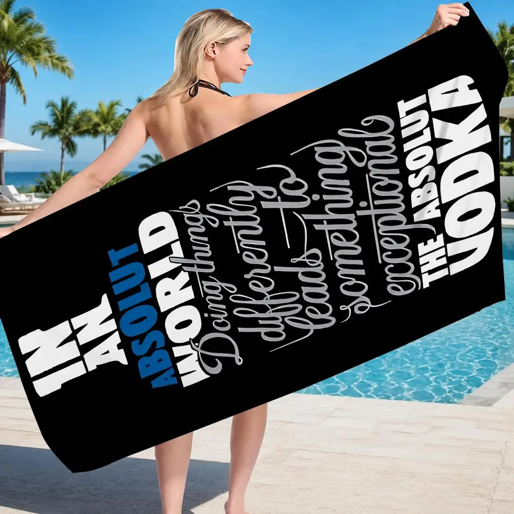 Toalla de baño de microfibra de secado rápido Alcohol A-Absolut Vodkas para natación, surf, camping, unisex, vacaciones