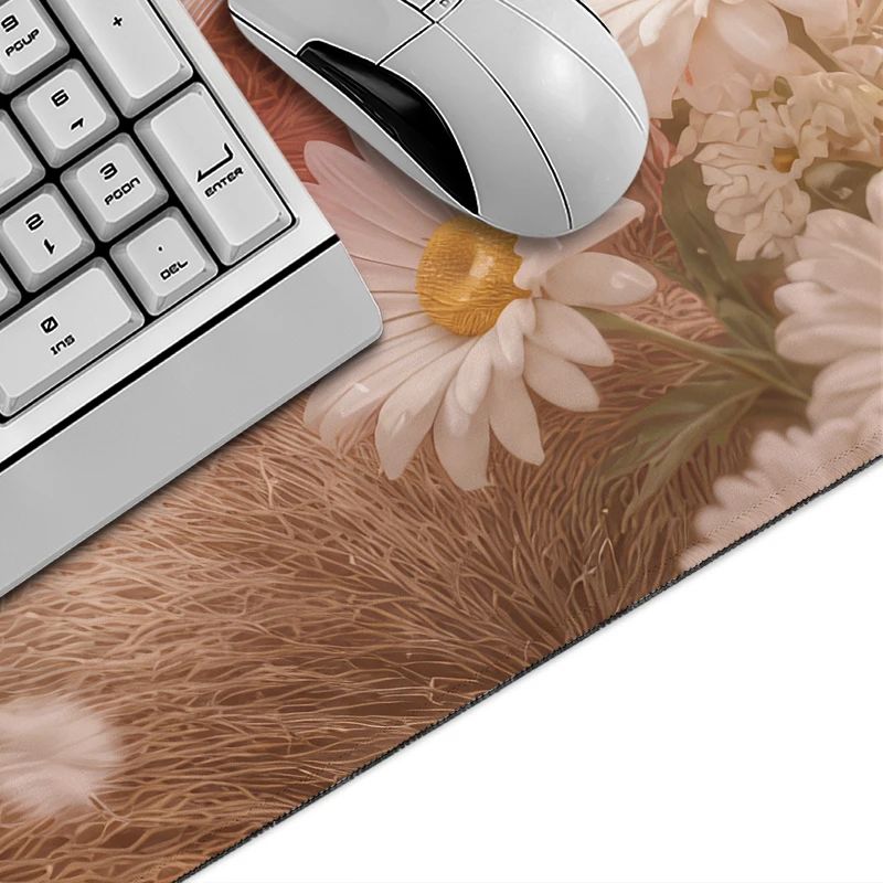 Mouse Pad Gaming Sloth Daisy Garden XL HD Large New Mousepad XXL Desk Mats Natural Rubber Carpet Office Computer Mice Pad