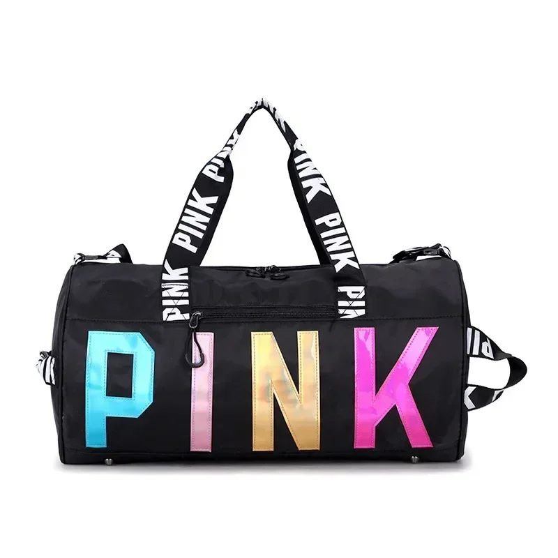 PINK Women Duffle Bag Duffel Travel Size Sports Gym Bag Workout Carry-On Gift