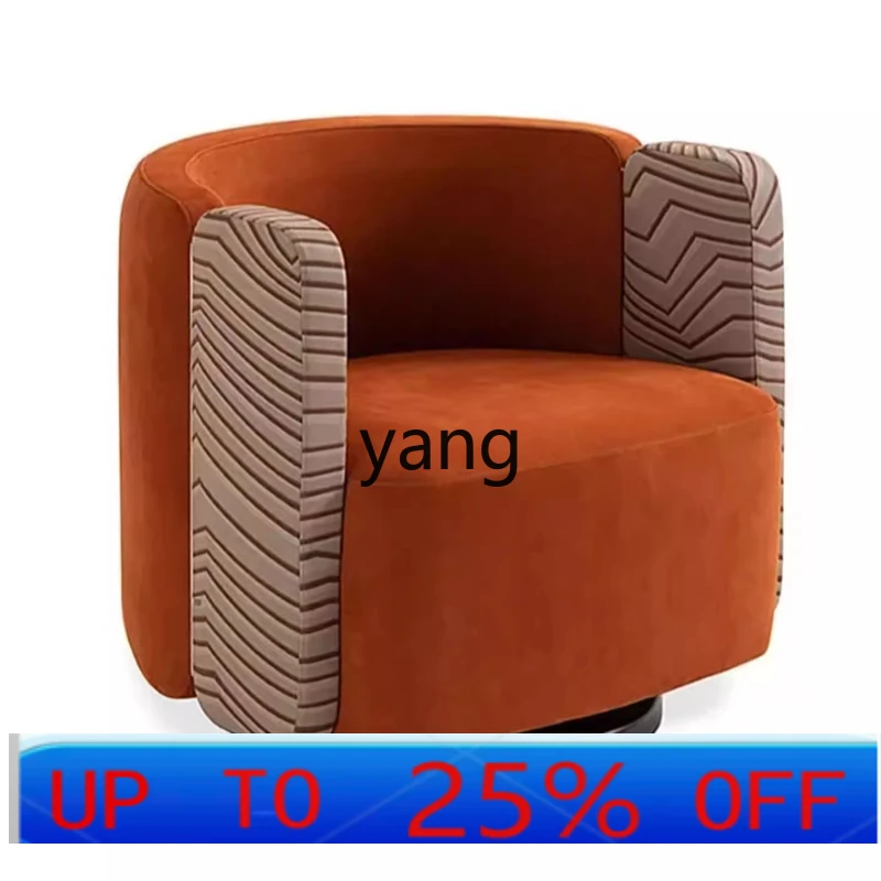 

LTT light luxury stainless steel rotatable single sofa chair flannel