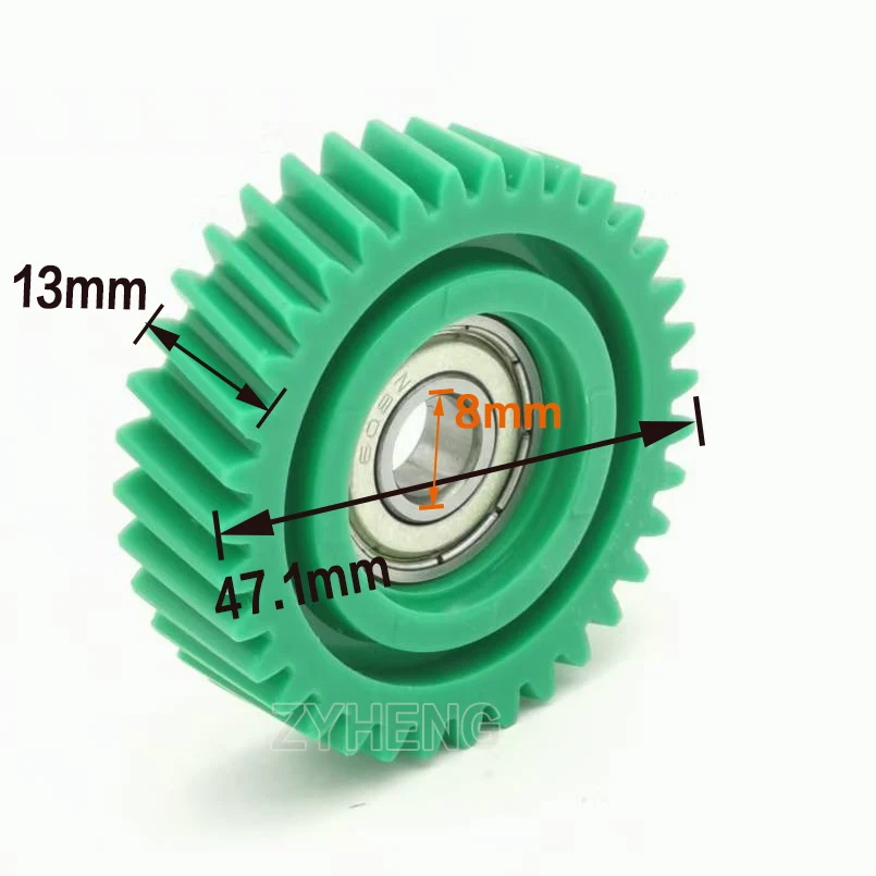 47,1 x 13 mm schräges Planetengetriebe, 35 Zähne, Schrägverzahnung mit 608z-Lagern, Nylon-Getriebe für E-Bike-Nabenmotorteile – Detail 5