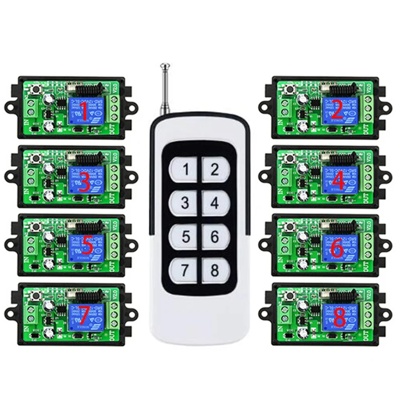 433MHZ 500M Long Range DC12V 24V 1CH RF Industrial Wireless Remote Control Relay Switch Light /Lamp/Window/Garage Door Shutters