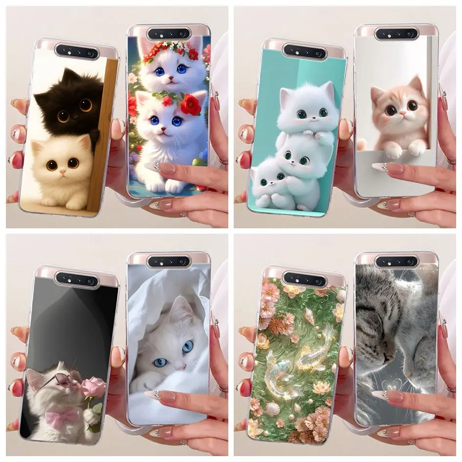 Funda de silicona suave con dibujos de gatos para Samsung Galaxy A80, 6,7 pulgadas, SM-A805F, SM-A8050, Fundas para Samsung A80 GalaxyA80