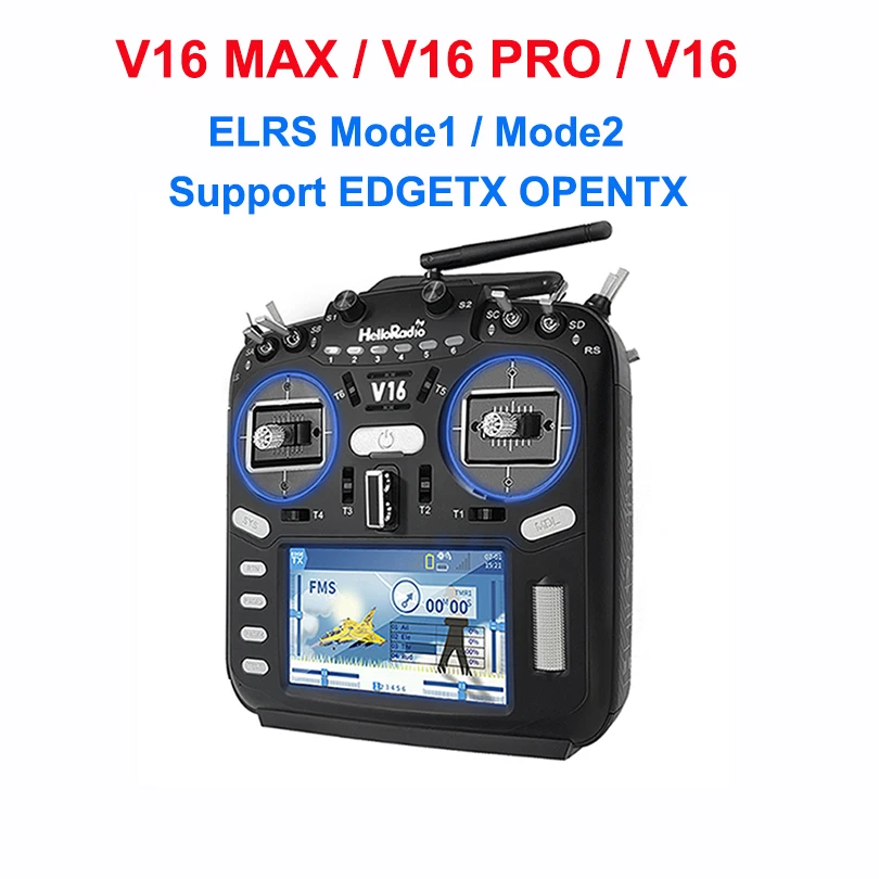 HelloRadio V16 MAX PRO ELRS wieloprotokołowy nadajnik pilot obsługa EDGETX OPENTX FPV głowica wysokiej częstotliwości ekran dotykowy